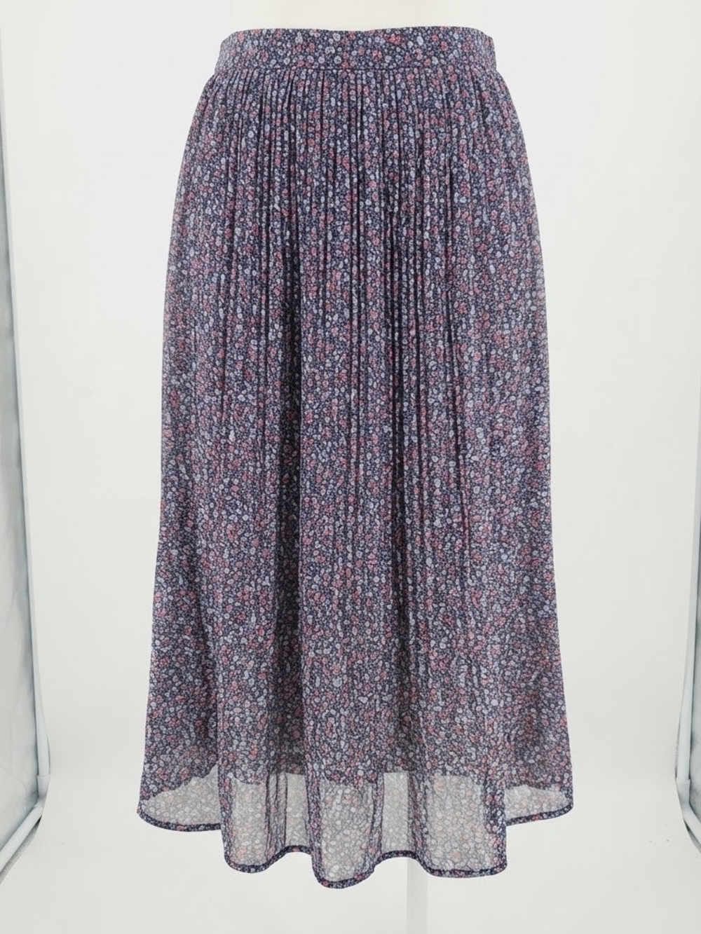 Banana Republic Floral Pleated Midi Skirt - Purple with Pink Accents  (S)